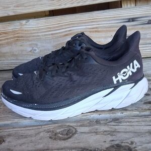 Hoka Men's Black and White Athletic Shoes